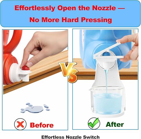 2-Pack Laundry Detergent Dispenser Cup Holders with Easy-Press Spout Switch, Drip Catcher Tray, No-Mess Soap Dispenser Organizer for Laundry Room Storage & Cleaning Supplies in Saudi Arabia
