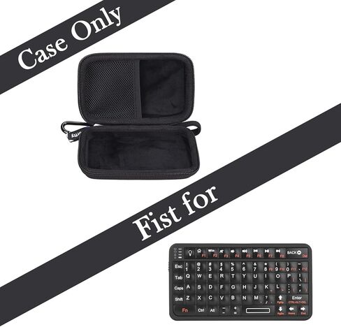 Case for Rii 518 BT Mini Bluetooth Keyboard Portable Wireless Keyboard with Backlit - Hard Protective Travel Carrying Storage Bag (Black) in Saudi Arabia