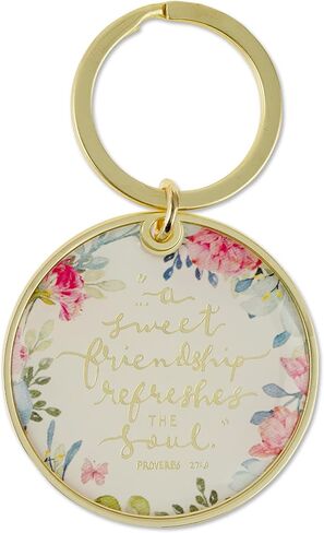 Christian Art Gifts Inspirational Scripture Keychain in Tin for Women: Grace Upon Grace Inspirational Bible Verse Accessory for Keys, Keyrings, Backpacks, Blue in Saudi Arabia