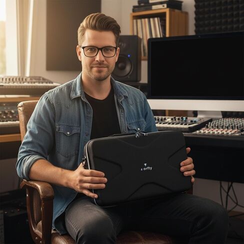 حافظة لوحدة تحكم لوحة المفاتيح Novation Launchkey Mini 25 MK4 / MK3 / FLkey MIDI، حقيبة حمل للسفر مناسبة لـ Novation Launchkey 25 Keys Mini (أسود) in Saudi Arabia
