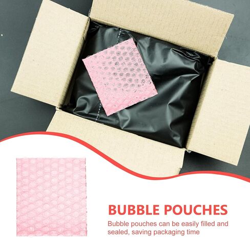 Mikinona 100pcs Red Anti-static Bubble Pouches 8x10cm Thickened Packaging Bags Shockproof Padding for Shipping, Storage, and Industrial Protective Wrap in Saudi Arabia