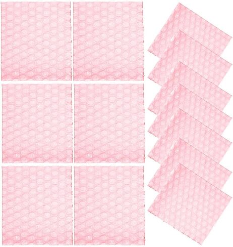 100 Pcs Red Anti-static Bubble Pouch Bags 8x10 Cm Thickened Single-sided Printing Protective Packaging for Shipping and Packing Supplies in Saudi Arabia