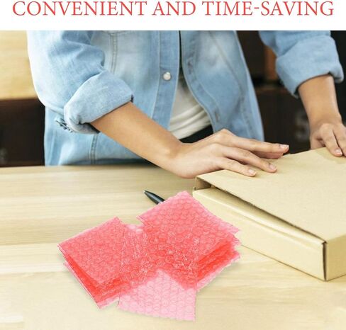 Cabilock 100pcs Red Anti-static Bubble Pouch Bags 8x10cm Thick Single-sided Shockproof Packaging Pouches for Shipping and Industrial Cushioning in Saudi Arabia