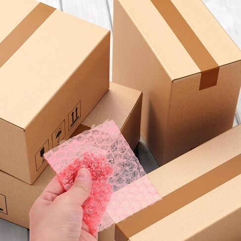Cabilock 100pcs Red Anti-static Bubble Pouch Bags 8x10cm Thick Single-sided Shockproof Packaging Pouches for Shipping and Industrial Cushioning in Saudi Arabia