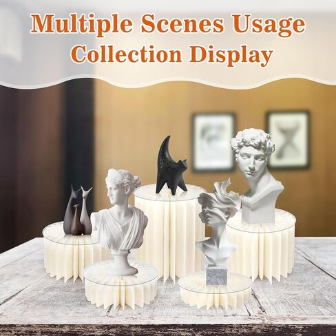 5 Pcs Buffet Risers Food Display, 11.8" H Foldable Food Display Risers for Party, Acrylic Foldable Cardboard Cake Stands, Dessert Table Display Set for Party Birthday Wedding Decoration in Saudi Arabia