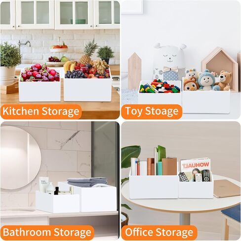 8 قطع من حاملات البوفيه من الأكريليك الأبيض من أبينكل، حاملات وحوامل طاولة البوفيه، رف عرض لرافعات الطعام لحفلات تقديم الطعام والحلوى والكب كيك، صندوق عرض مكعب مع علامة صغيرة in Kuwait