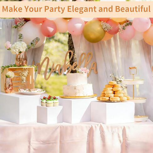 8 قطع من حاملات البوفيه من الأكريليك الأبيض من أبينكل، حاملات وحوامل طاولة البوفيه، رف عرض لرافعات الطعام لحفلات تقديم الطعام والحلوى والكب كيك، صندوق عرض مكعب مع علامة صغيرة in Kuwait