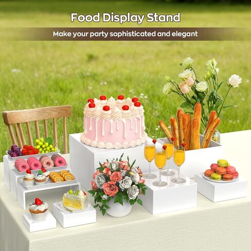 9 قطع من حاملات وحوامل البوفيه، ورافعات طعام لطاولة البوفيه، ورافعات صناديق أكريليك بيضاء وحامل عرض، تتضمن 6 قطع صناديق مكعبة (10 بوصة، 8 بوصة، 7 بوصة، 6 بوصة، 5 بوصة، 4 بوصات) و3 قطع حامل عرض (9 بوصة × 3 بوصة × 5 بوصة/ 4 بوصة/ 3 بوصات) in Kuwait