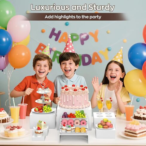 9 قطع من حاملات وحوامل البوفيه، ورافعات طعام لطاولة البوفيه، ورافعات صناديق أكريليك بيضاء وحامل عرض، تتضمن 6 قطع صناديق مكعبة (10 بوصة، 8 بوصة، 7 بوصة، 6 بوصة، 5 بوصة، 4 بوصات) و3 قطع حامل عرض (9 بوصة × 3 بوصة × 5 بوصة/ 4 بوصة/ 3 بوصات) in Kuwait