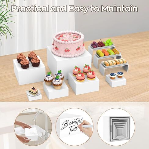 9 قطع من حاملات وحوامل البوفيه، ورافعات طعام لطاولة البوفيه، ورافعات صناديق أكريليك بيضاء وحامل عرض، تتضمن 6 قطع صناديق مكعبة (10 بوصة، 8 بوصة، 7 بوصة، 6 بوصة، 5 بوصة، 4 بوصات) و3 قطع حامل عرض (9 بوصة × 3 بوصة × 5 بوصة/ 4 بوصة/ 3 بوصات) in Kuwait