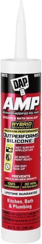 DAP 7079800762 AMP Advanced Kitchen/Bath White Adhesive Caulk, 9-oz. - Quantity 12 in Saudi Arabia