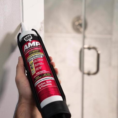 DAP 7079800762 AMP Advanced Kitchen/Bath White Adhesive Caulk, 9-oz. - Quantity 12 in Saudi Arabia