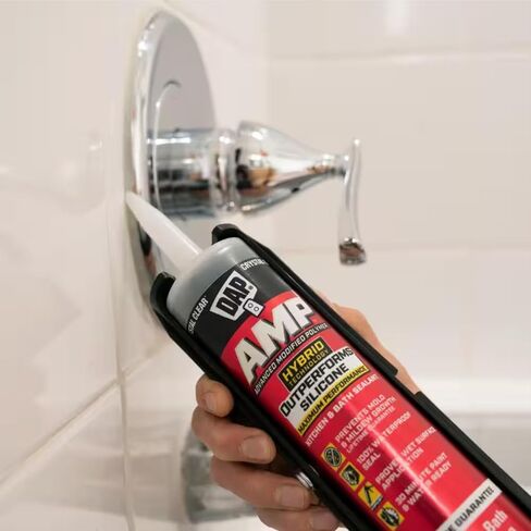 DAP 7079800762 AMP Advanced Kitchen/Bath White Adhesive Caulk, 9-oz. - Quantity 12 in Saudi Arabia