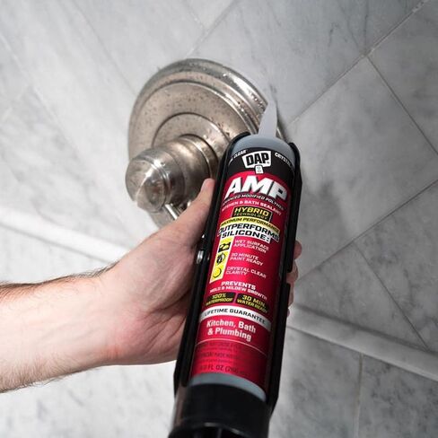 DAP 7079800762 AMP Advanced Kitchen/Bath White Adhesive Caulk, 9-oz. - Quantity 12 in Saudi Arabia