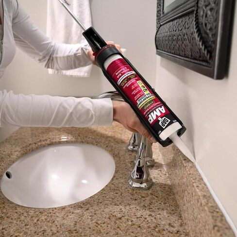 DAP 7079800762 AMP Advanced Kitchen/Bath White Adhesive Caulk, 9-oz. - Quantity 12 in Saudi Arabia