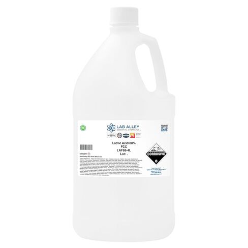 Lab Alley Lactic Acid 88% Food Grade (FCC), GMO-Free, Food & Beverage Additive, Natural Preservative, pH Regulator & Acidulant, 1 Gallon in Kuwait