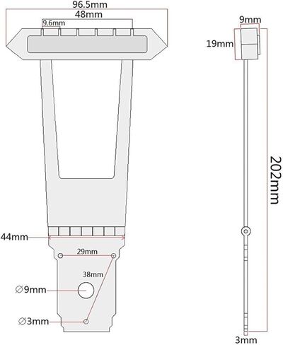Vaguelly Metal String Guitar Tailpiece Bridge Durable Lightweight Design for Bass Guitars Standard Workmanship Silver Finish in Saudi Arabia