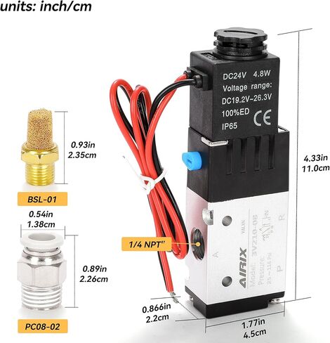 3V210-08 Pneumatic Solenoid Valve DC24V, 2 Position 3 Way, 1/4" NPT, Pilot-Operated Single Coil, Fast Response Electric Air Valve Out Of Line & Quick Connect Fittings in Saudi Arabia