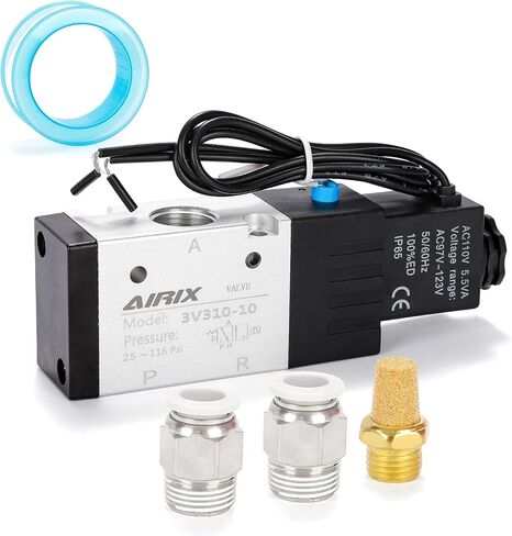 3V210-08 Pneumatic Solenoid Valve DC24V, 2 Position 3 Way, 1/4" NPT, Pilot-Operated Single Coil, Fast Response Electric Air Valve Out Of Line & Quick Connect Fittings in Saudi Arabia