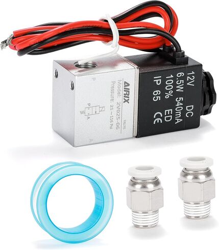3V210-08 Pneumatic Solenoid Valve DC24V, 2 Position 3 Way, 1/4" NPT, Pilot-Operated Single Coil, Fast Response Electric Air Valve Out Of Line & Quick Connect Fittings in Saudi Arabia