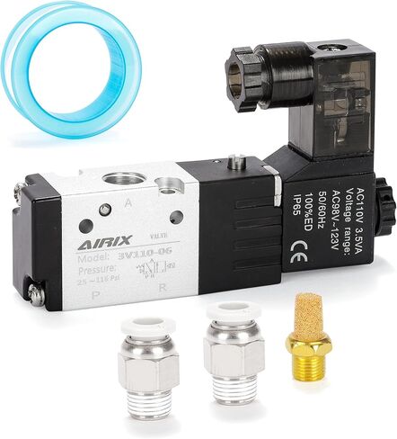 3V210-08 Pneumatic Solenoid Valve DC24V, 2 Position 3 Way, 1/4" NPT, Pilot-Operated Single Coil, Fast Response Electric Air Valve Out Of Line & Quick Connect Fittings in Saudi Arabia