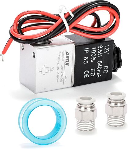 3V210-08 Pneumatic Solenoid Valve DC24V, 2 Position 3 Way, 1/4" NPT, Pilot-Operated Single Coil, Fast Response Electric Air Valve Out Of Line & Quick Connect Fittings in Saudi Arabia
