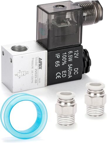 3V210-08 Pneumatic Solenoid Valve DC24V, 2 Position 3 Way, 1/4" NPT, Pilot-Operated Single Coil, Fast Response Electric Air Valve Out Of Line & Quick Connect Fittings in Saudi Arabia