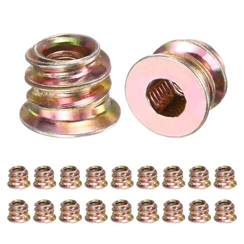 20-Pack Threaded Inserts for Wood, M4x15mm Hex Drive Threaded Insert Nuts for Wood Furniture, Threaded Screw-in Nuts [Silver Tone] in Saudi Arabia