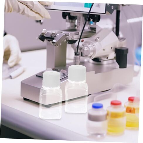 GANAZONO 2pcs Plastic Reagent Containers Serum Bottles Caps Narrow Mouth Measuring Vials in Saudi Arabia
