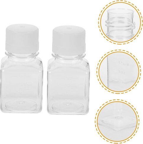 2 قطعة قوارير مصل الفم الضيق زجاجات الكاشف البلاستيكية زجاجات طلقة متدرجة in Kuwait