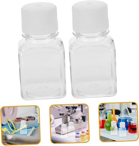TIDTALEO 2pcs Plastic Narrow Mouth Serum Vials Graduated Reagent Bottles for Laboratory Use Leak Design for Storing Serum and Liquid Samples in Saudi Arabia