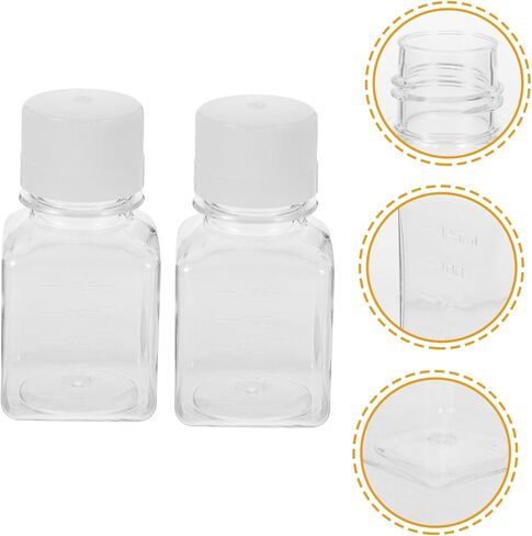 TIDTALEO 2pcs Plastic Narrow Mouth Serum Vials Graduated Reagent Bottles for Laboratory Use Leak Design for Storing Serum and Liquid Samples in Saudi Arabia