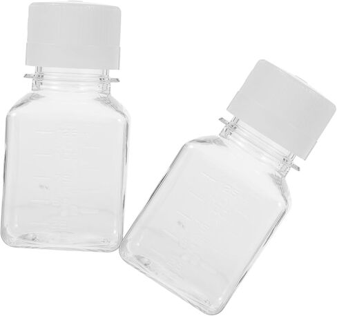 LIFKOME 2pcs Bottle 125ml Small Mouth Square Container Lab Reagent Vial Serum Sealing Bottle in Saudi Arabia