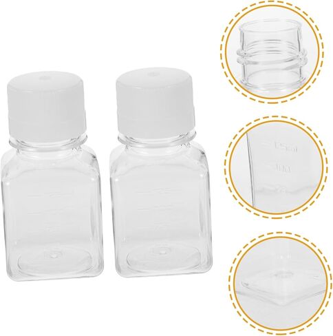 LIFKOME 2pcs Bottle 125ml Small Mouth Square Container Lab Reagent Vial Serum Sealing Bottle in Saudi Arabia
