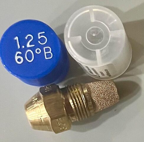 Two Pack - Oil Burner Nozzle, 1.25 60 B, Solid Spray Blue Cap 1.25 60 B Oil Nozzle 1.25 Gallons per minute with a 60 degree Solid Spray in Saudi Arabia