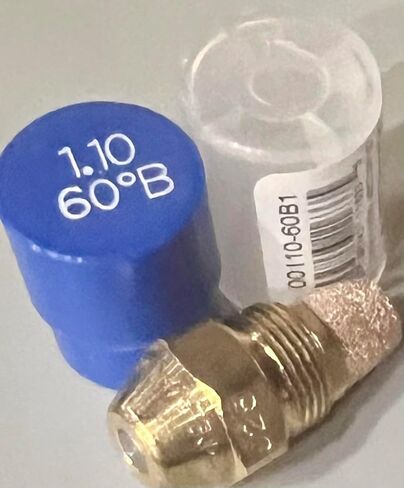 Oil Burner Nozzle, 1.10 60 B, Solid Spray Blue Cap 1.10 60 B Oil Nozzle 1.10 Gallons per minute with a 60 degree Solid Spray in Saudi Arabia