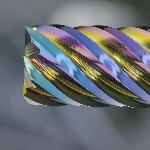 Tools Carbide End Mills,6 Flute Square Milling Cutter，DLC Coating High Helix Angle for Aluminum, Copper Finshing Milling Processing - 1/4 Shank (1/4-2.5" 1PCS) in Kuwait