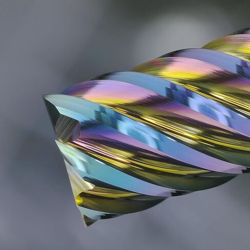 Tools Carbide End Mills,6 Flute Square Milling Cutter，DLC Coating High Helix Angle for Aluminum, Copper Finshing Milling Processing - 1/4 Shank (1/4-2.5" 1PCS) in Kuwait