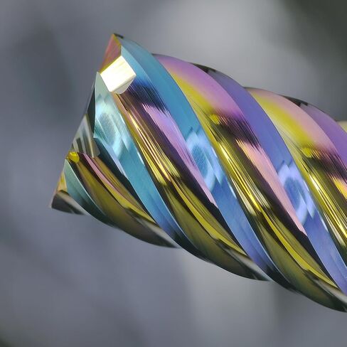 Tools Carbide End Mills,6 Flute Square Milling Cutter，DLC Coating High Helix Angle for Aluminum, Copper Finshing Milling Processing - 1/4 Shank (1/4-2.5" 1PCS) in Kuwait