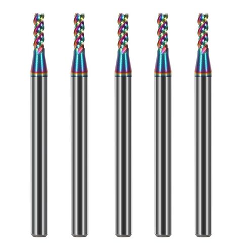 5pcs 1/16" Solid Carbide Flat End Mills Set 3 Flute Diamond-Like Coating End Milling Cutter for Aluminum,Copper,Magnesium Alloys in Kuwait