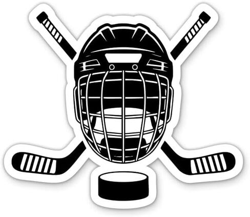 Ice Hockey Sticker - 3" Laptop Sticker - Waterproof Vinyl for Car, Phone, Water Bottle - Hockey Player Puck Sticks Helmet Decal in Saudi Arabia