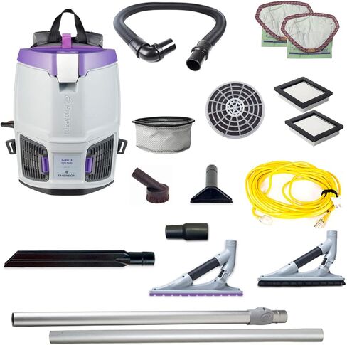 ProTeam GoFit 3 Cordless 4Ah, 3 qt. Commercial Backpack Vacuum w/Xover Multi-Surface Telescoping Wand Tool Kit, 107774 in Kuwait