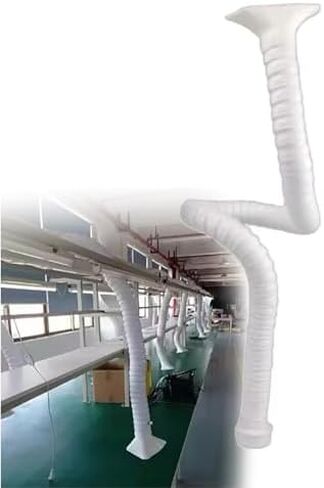 Flexible Fume Extractor Arm with Capture Hood - Industrial Dust Removal Hose for Welding, Workshops, Labs & Ventilation (Black, 50 Tubes, 200cm Length) in Kuwait
