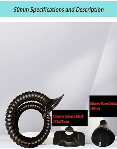 ذراع شفاط دخان مرن مع غطاء التقاط - خرطوم إزالة الغبار الصناعي للحام وورش العمل والمختبرات والتهوية (أسود، 50 أنبوبًا، طول 200 سم) in Kuwait