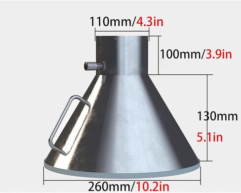 Stainless Steel Fume Hood,High-Performance 304 Stainless Steel Smoke Collector for Welding & Grinding - Custom Exhaust Hood for Efficient Workshop Dust Removal & Ventilation (4.3in) in Kuwait