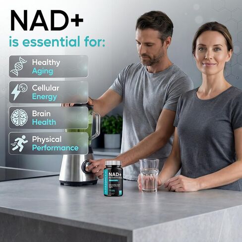 مكمل NAD+ Trans Resveratrol المضاد للشيخوخة - قوة ممتازة 500 ملغ من نيكوتيناميد ريبوسيد (NR) - 30 وجبة، بديل NAD NMN وNMNH للرجال والنساء in Saudi Arabia