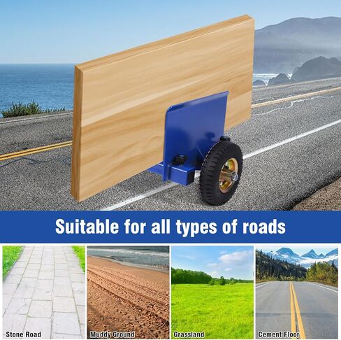 Generic لوحة دوللي بسعة 550 رطلًا، محرك الحوائط الجافة مع عجلات هوائية، مشبك قابل للتعديل، عربة لوحة خشبية وسياج، باب دوللي in Kuwait