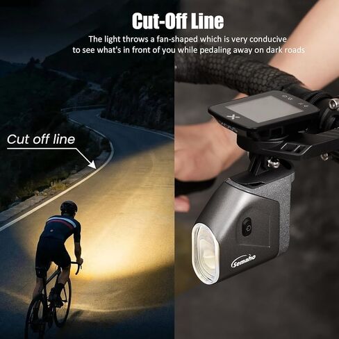 ضوء الدراجة 1600 لومن، أضواء الدراجة للركوب الليلي مع تثبيت بالأسفل، قابلة للشحن عبر USB، إضاءة أمامية مقاومة للماء IP66 لركوب الدراجات على الطرق الجبلية الحضرية in Kuwait
