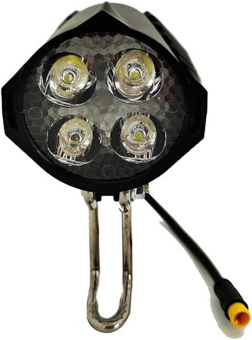 Ebike for Electric Scooter Bicycle Accessories LED Headlight 36V 48V 3pin Built-in Horn Front Light 4 LED Bulbs in Saudi Arabia