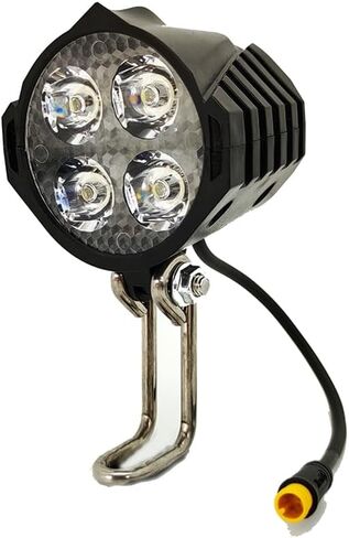 Ebike for Electric Scooter Bicycle Accessories LED Headlight 36V 48V 3pin Built-in Horn Front Light 4 LED Bulbs in Saudi Arabia
